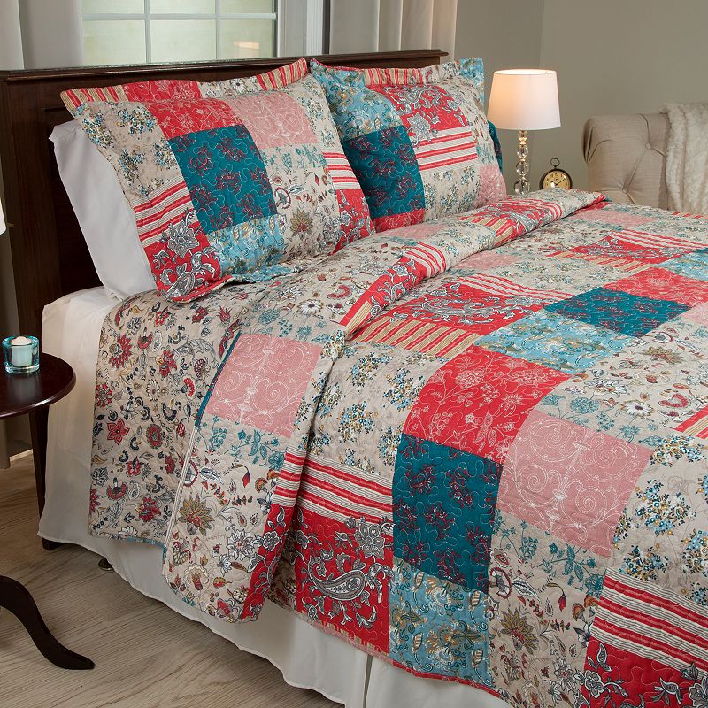 Portsmouth Home Mallory Quilt Set, Blue, Twin