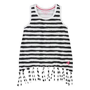 Toddler Girl Burt's Bees Baby Organic Striped Fringe Tank Top