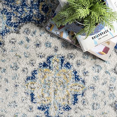 nuLOOM Bodrum Verona Framed Floral Rug - 10' x 14'