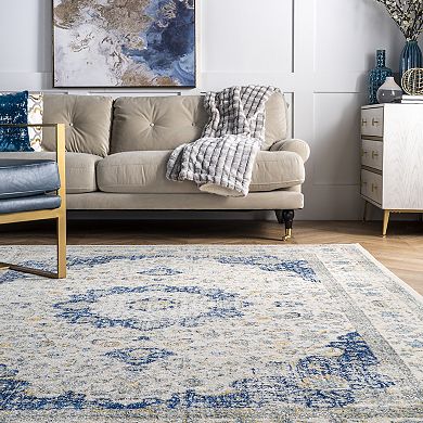 nuLOOM Bodrum Verona Framed Floral Rug - 10' x 14'