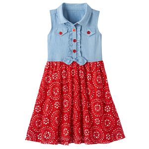 Girls 4-6x Nanette Chambray Tie-Front Dress