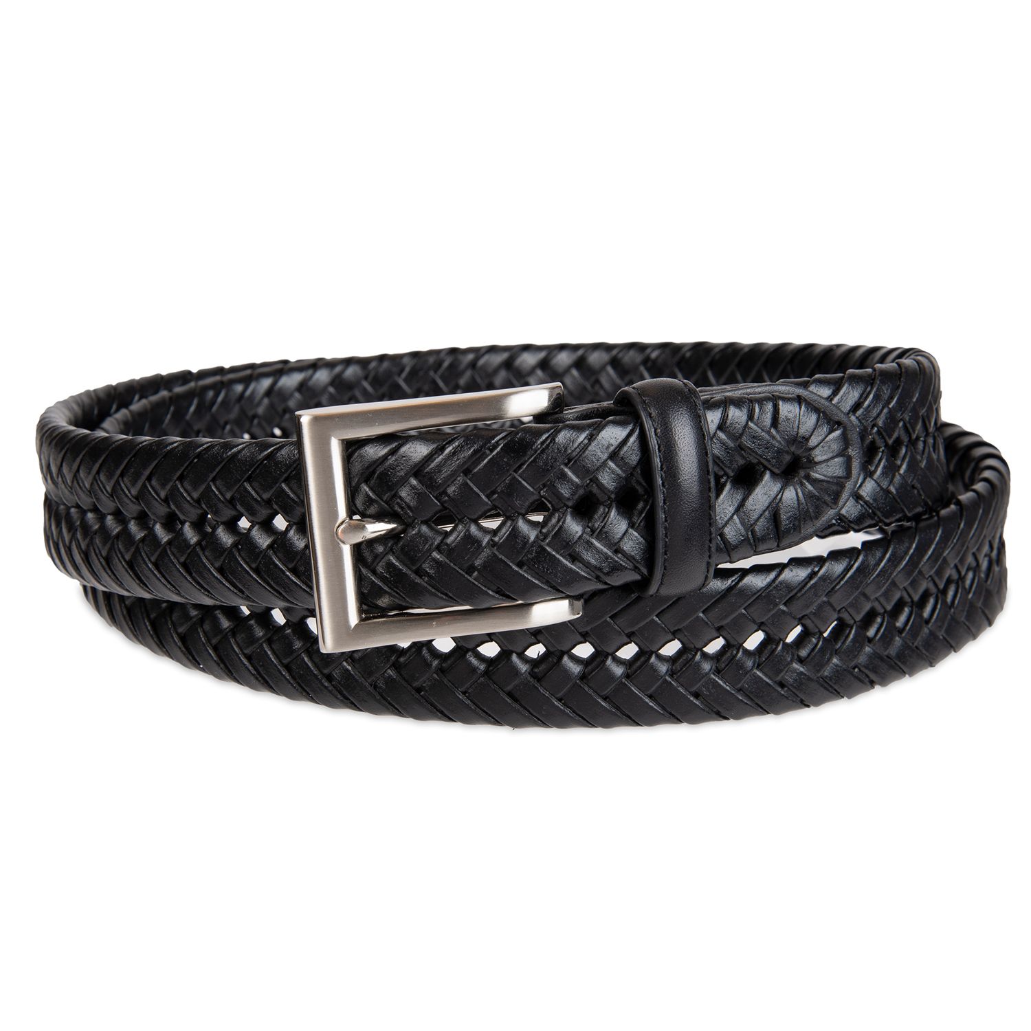 mens black braided belt