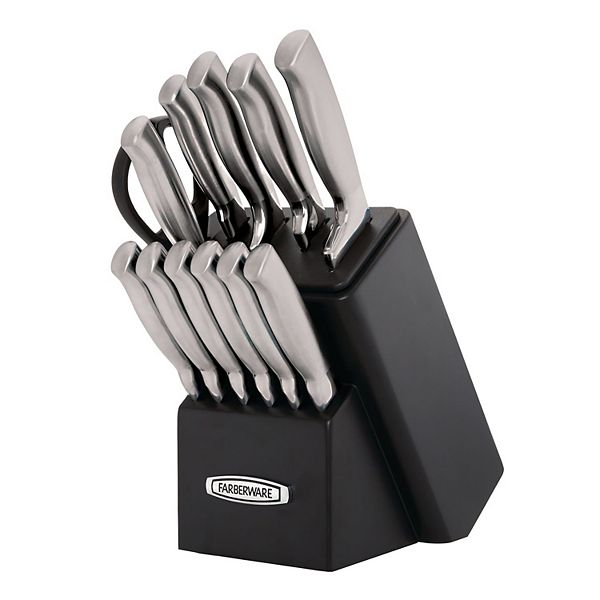 Farberware Edgekeeper 15-Piece Forged Knife Block Set Built-in Sharpener