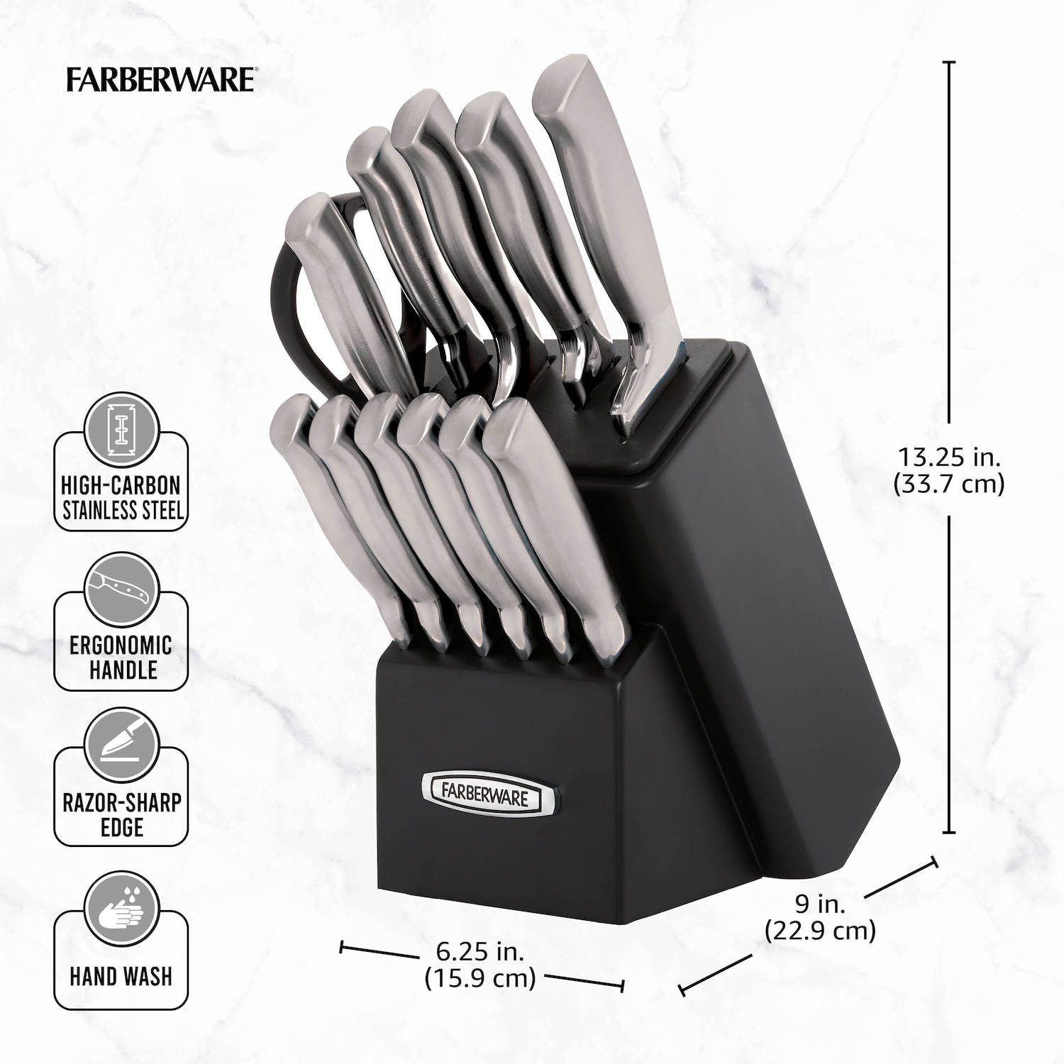 Farberware Self-Sharpening Knife Block Set - Thumbnail 4