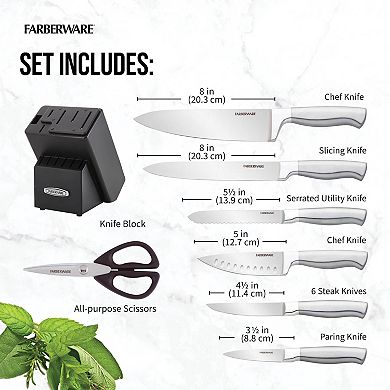 Farberware Self-Sharpening 13-pc. Knife Block Set with EdgeKeeper Technology