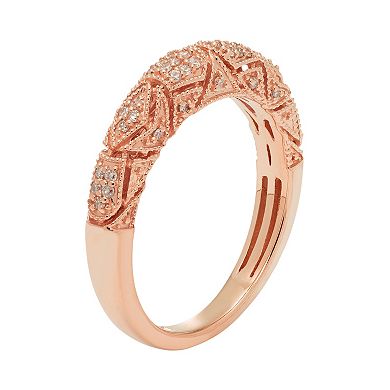 14k Gold 1/5 Carat T.W. IGL Certified Diamond Art Deco Wedding Ring
