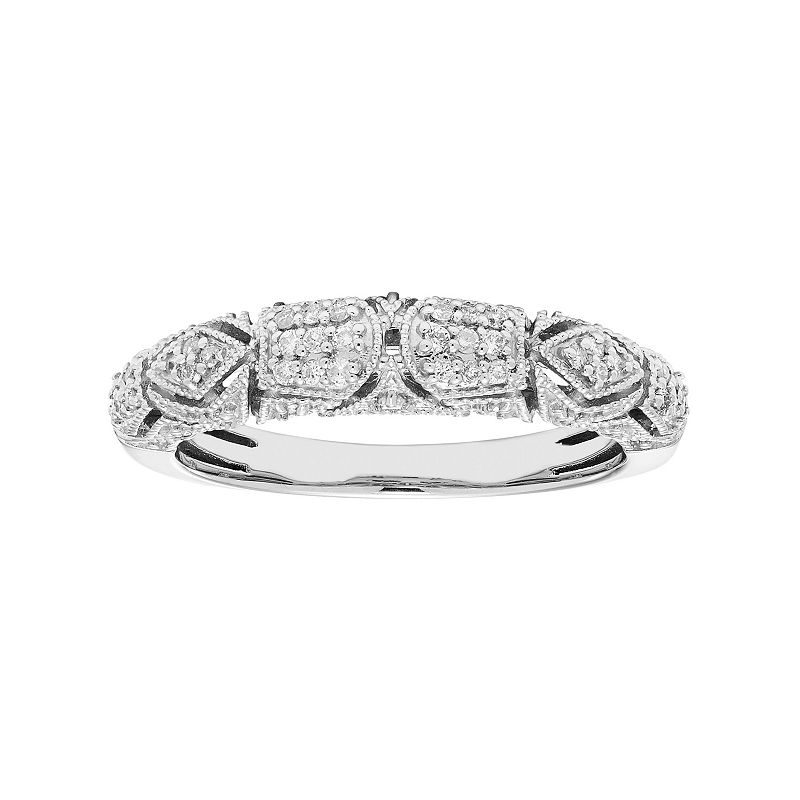 14k Gold 1/5 Carat T.W. IGL Certified Diamond Art Deco Wedding Ring, Women