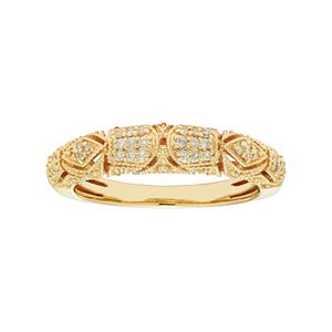14k Gold 1/5 Carat T.W. IGL Certified Diamond Art Deco Wedding Ring