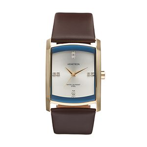 Armitron Men's Crystal Leather Watch - 20/4604SVGPBN