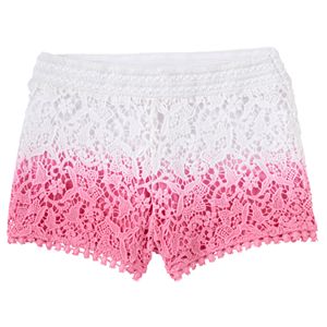 Toddler Girl Design 365 Dip-Dyed Crocheted Shorts