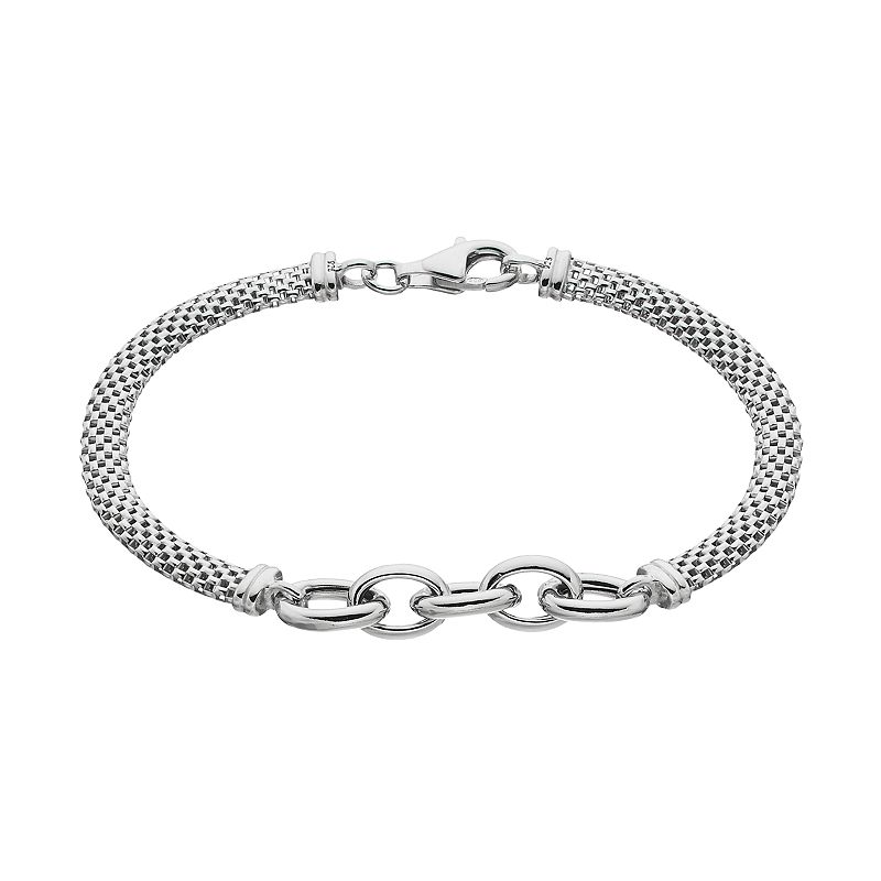 Sterling Silver Mesh Bracelet, Womens, Size: 7