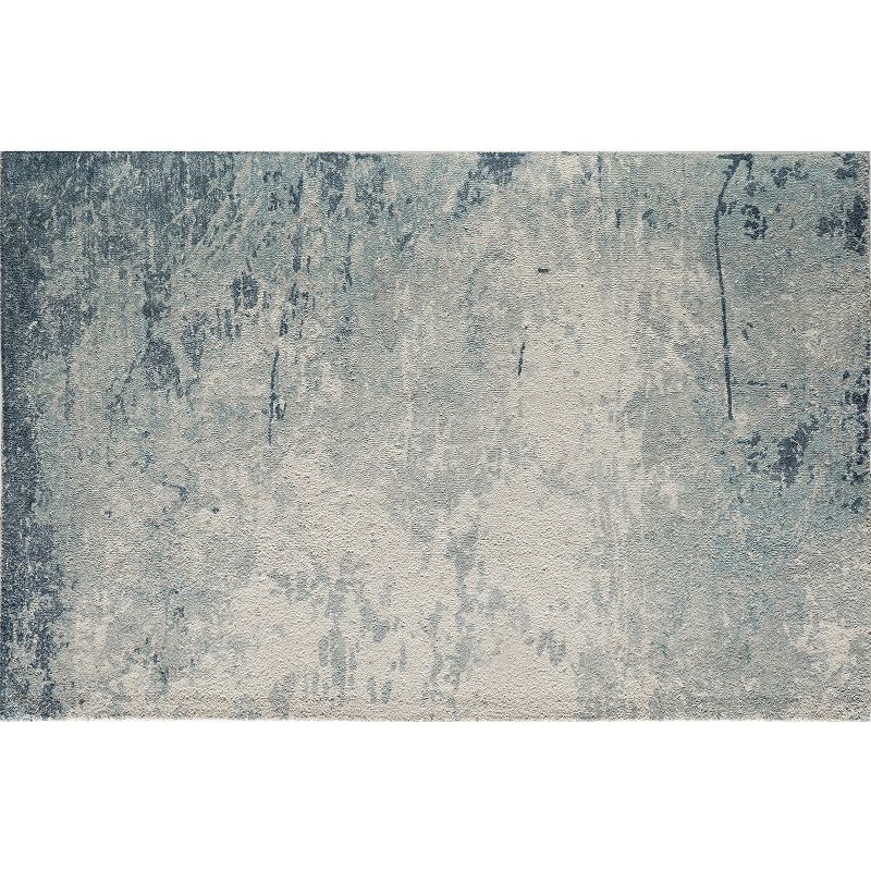 Momeni Illusions Arnaud Abstract Wool Rug, Dark Blue, 5X7.5 Ft