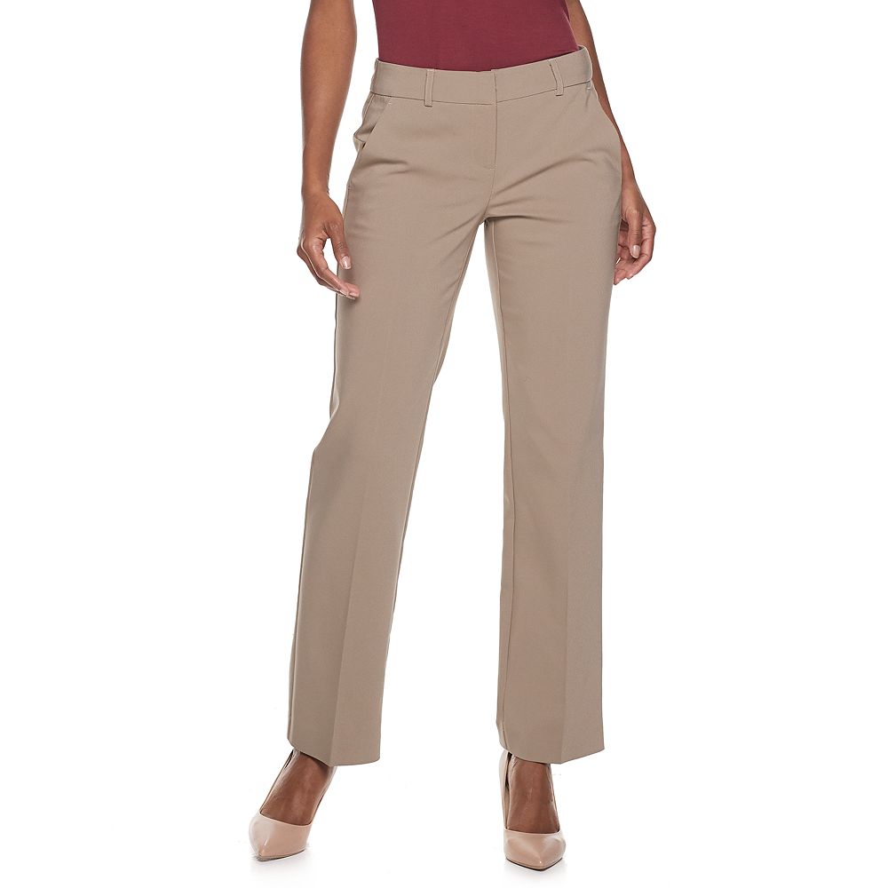 women's apt 9 torie midrise modern fit straight-leg dress pants Women's Apt. 9 Magic Waist Tummy Control Bootcut Dress Pants