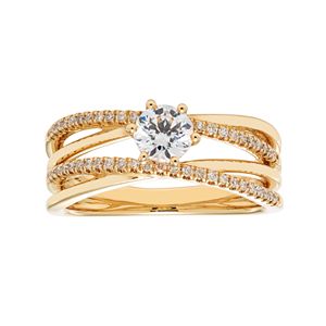 14k Gold 3/4 Carat T.W. IGL Certified Diamond Crisscross Engagement Ring