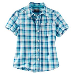 Boys 4-8 OshKosh B'gosh® Short Sleeve Button-Front Plaid Shirt