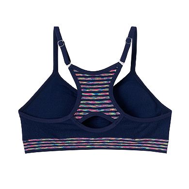 Girls 7-16 Maidenform Space-Dyed Stripe Seamless Ruched Racerback Bra