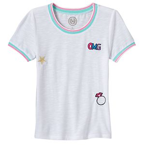 Girls 7-16 SO® Embroidered Skinny Tee
