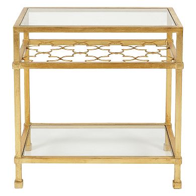 Safavieh Couture Gold Finish Quatrefoil End Table