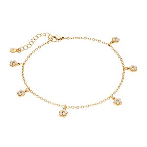 LC Lauren Conrad Simulated Pearl Flower Charm Anklet