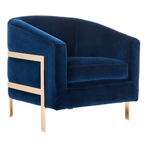 Safavieh Couture Navy Velvet Club Accent Chair