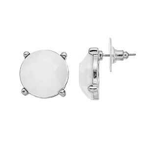 Round Faceted Drop Earrings