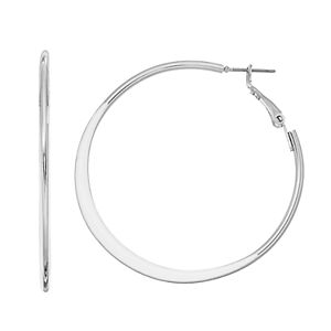 Polished Inlay Hoop Earrings