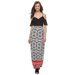 Juniors' Trixxi Cold Shoulder Maxi Dress