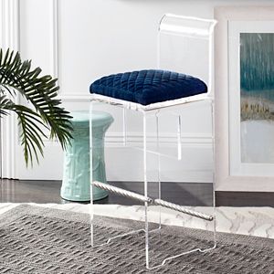 Safavieh Couture Upholstered Acrylic Bar Stool