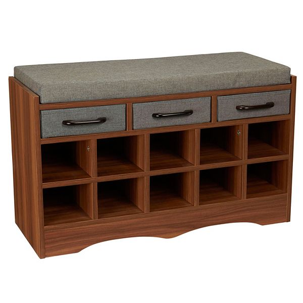 Household Essentials Entryway Shoe Storage Bench