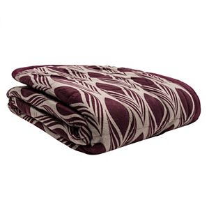 Elle Decor Reversible Graphic Feather Corded Throw