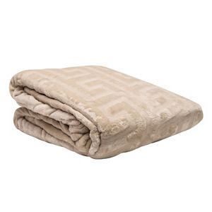 Elle Decor Greek Key Embossed Blanket