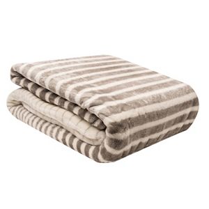 Elle Decor Faux Cashmere Ombre Stripe Blanket