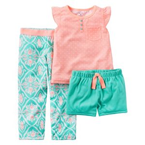 Girls 4-14 Carter's Coral Geometric Pajama Set