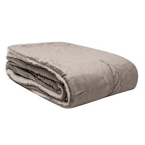 Elle Decor Sherpa Nestled Diamonds Embossed Throw
