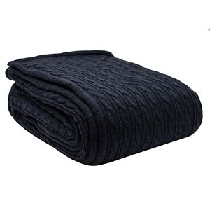 Elle Decor Sherpa Reverse Cable Knit Throw