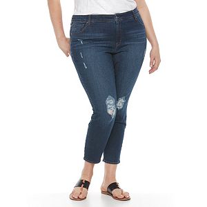 Plus Size Gloria Vanderbilt Alexandra Destruct Ankle Pants