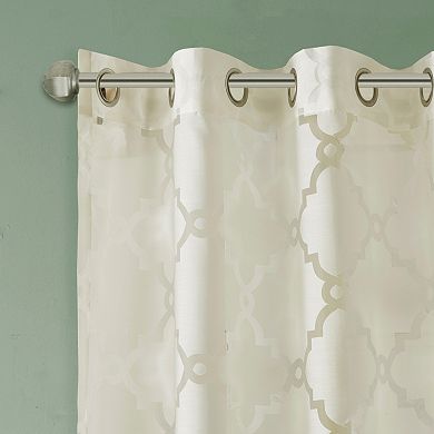 Madison Park 1-Panel Laya Fretwork Sheer Window Curtain