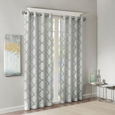 Madison Park 1-Panel Laya Fretwork Sheer Window Curtain