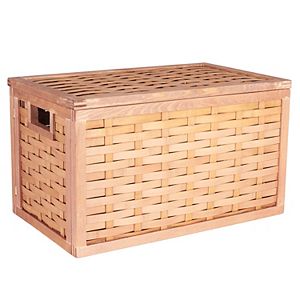 Household Essentials Poplar Wicker Storage Chest