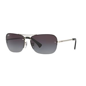 Ray-Ban RB3541 61mm Highstreet Semi-Rimless Rectangle Gradient Sunglasses