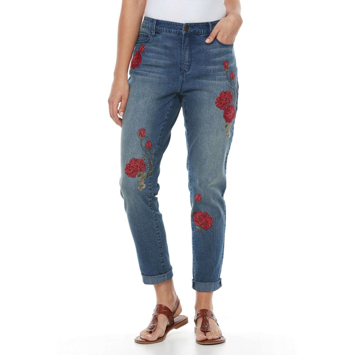 trendy light wash jeans