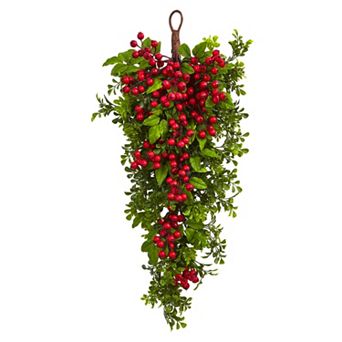 nearly natural Artificial Berry Boxwood Wall Decor