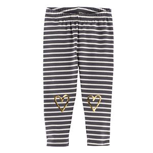 Baby Girl Jumping Beans® Striped Foil Heart Leggings