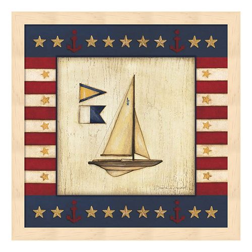 Yellow Sail Boat Framed Wall Art