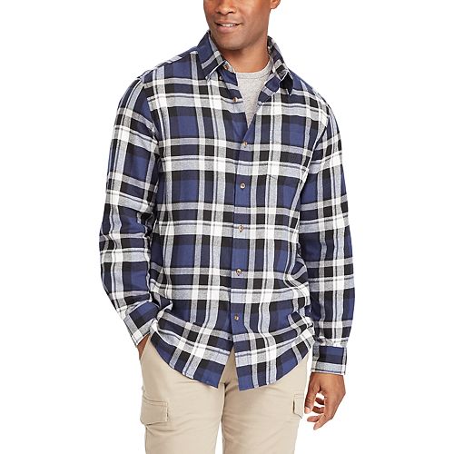 Big And Tall Chaps Regular Fit Plaid Flannel Performance Button Down Shirt