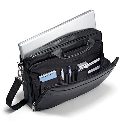 Samsonite Slim Leather Laptop Briefcase