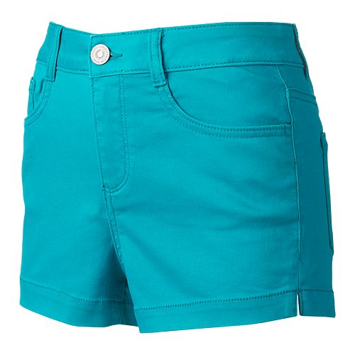 Juniors' SO® High Waisted Color Shortie Shorts