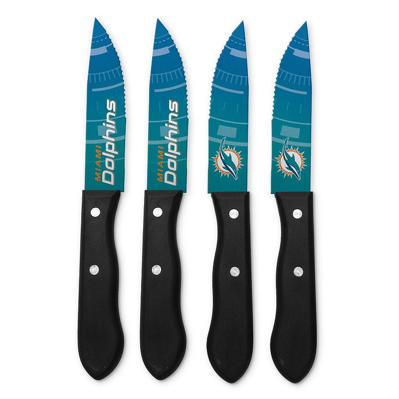 Miami Dolphins 4-Piece Steak Knife Set, Multicolor, 4 PIECE
