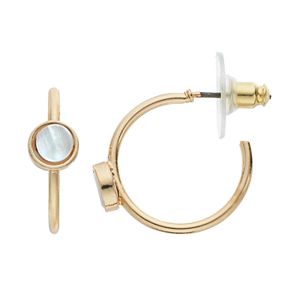 LC Lauren Conrad Nickel Free Mother-of-Pearl Hoop Earrings