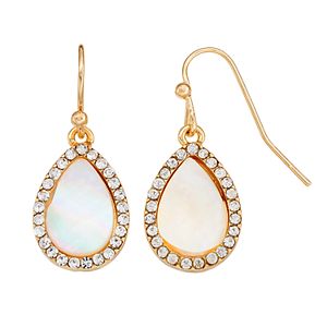 LC Lauren Conrad Mother-of-Pearl Halo Teardrop Earrings